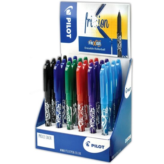 ROLLERBALL PEN,Frixion Erasable Asst.Cols CDU (Pilot)