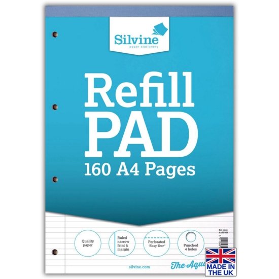REFILL PAD,A4 N.Ft.& M Silvine 160 page 80lv
