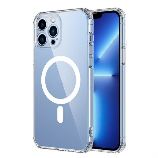 Shockproof Clear TPU Wireless Charge Magnet Phone Cover for iPhone 14-16