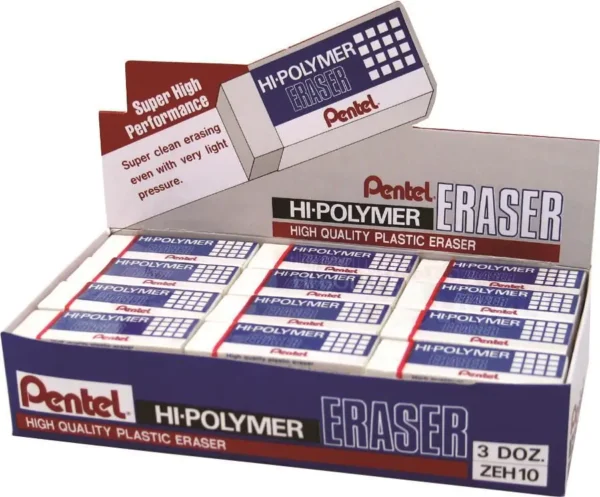 Pentel hi-polymer medium size block erasers -