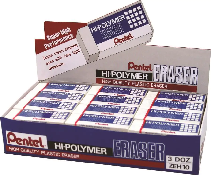 Pentel hi-polymer medium size block erasers –