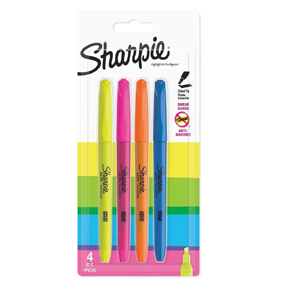 Sharpie highlighters pocket chisel tip pens