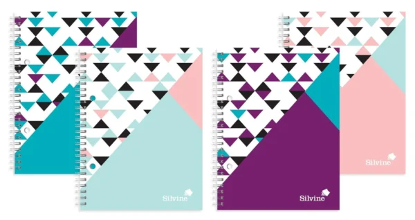 Silvine A5 GeoPop Twin Wire Notebook 160 Pages