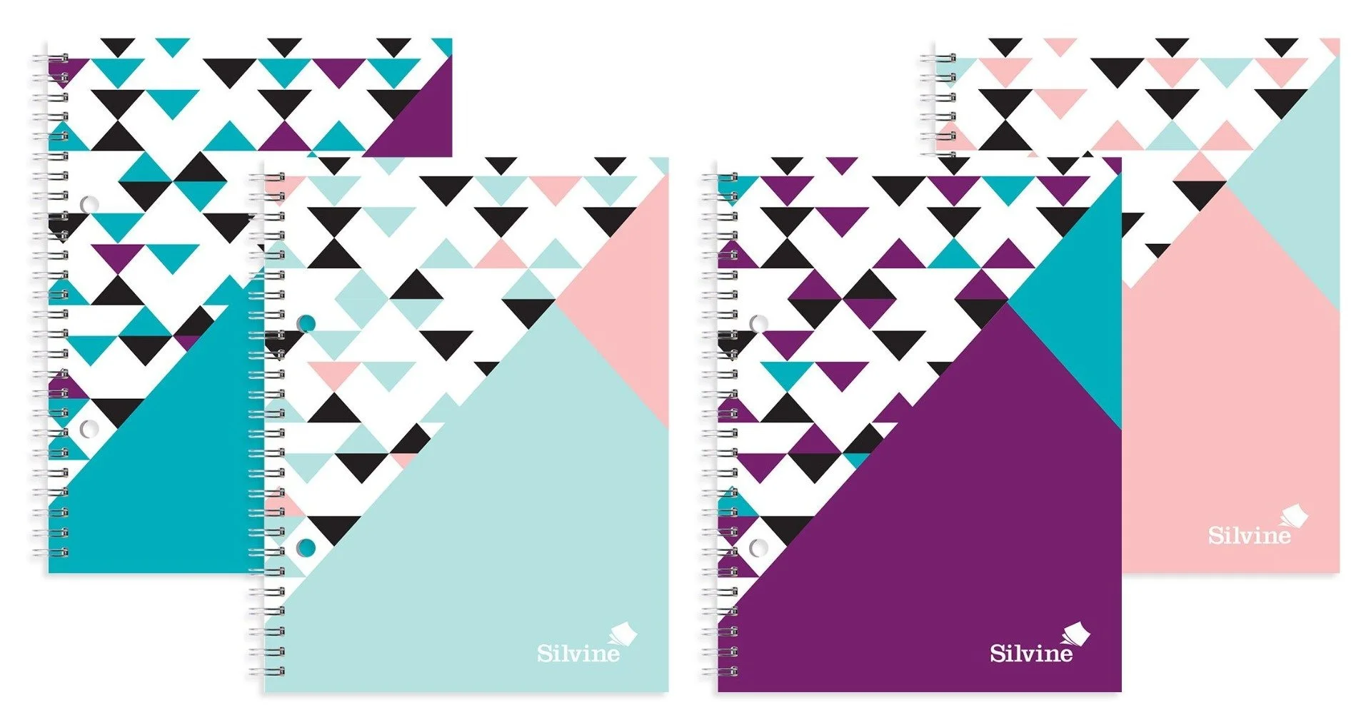 Silvine A5 GeoPop Twin Wire Notebook 160 Pages