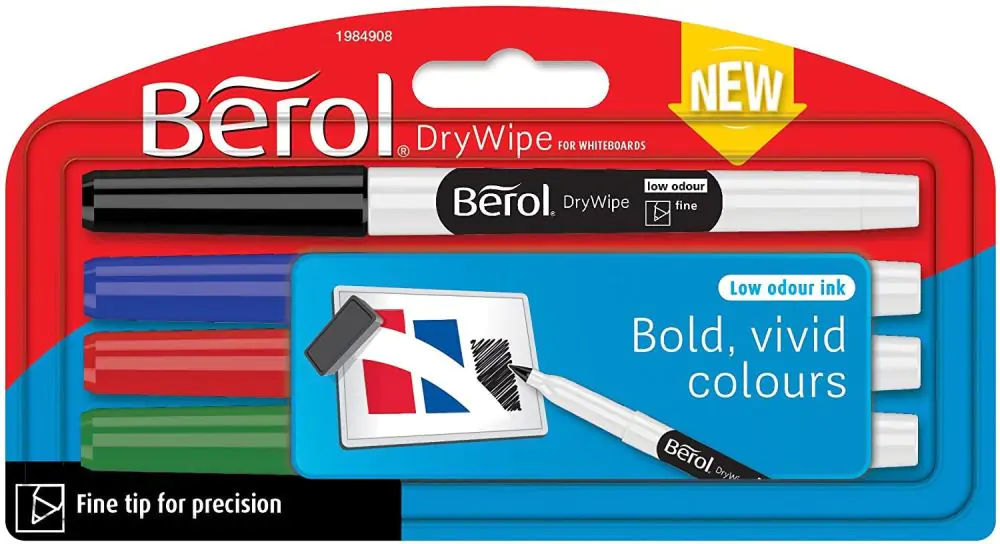 Berol drywipe fine tip whiteboard marker pens