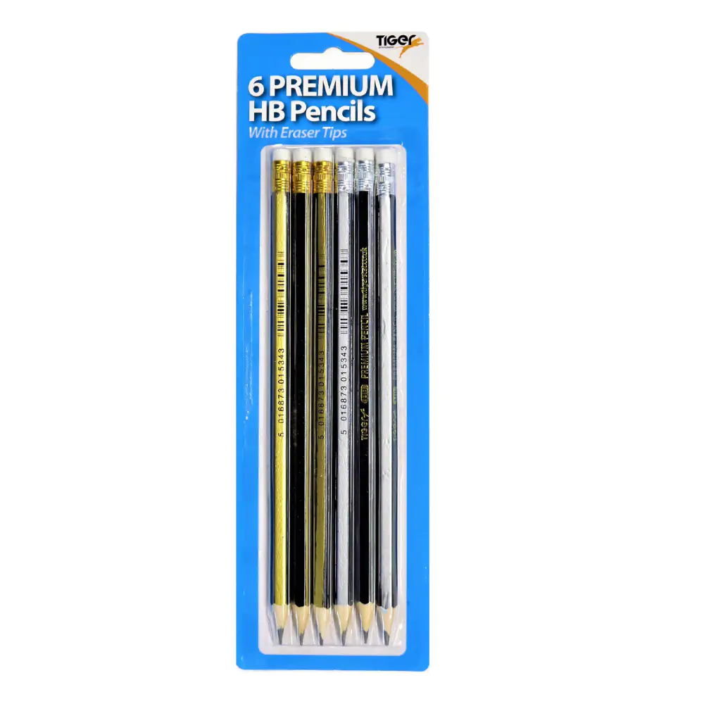 Tiger HB pencils with eraser tip