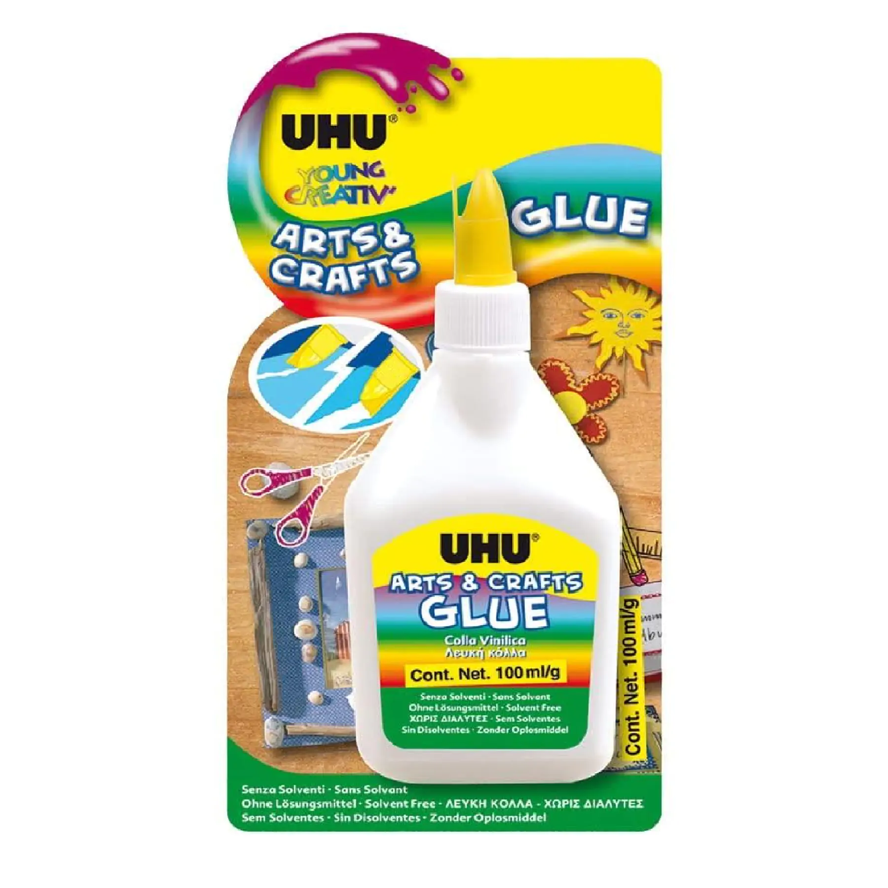 UHU washable solvent free adhesive white glue 100ml bottle